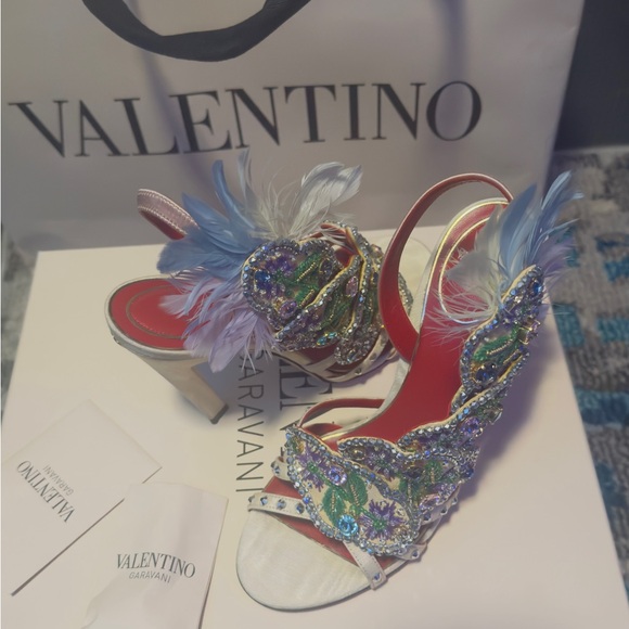 Valentino Garavani Multicolor Embellished Heels - Picture 3 of 6